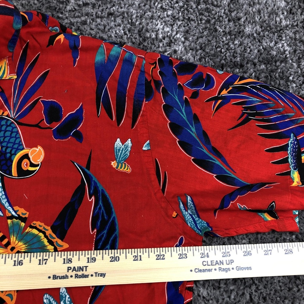 Vintage Carl Michaels Shirt Mens XL Red Parrot Hawaiian Short Sleeve Made‎ USA - Picture 7 of 9